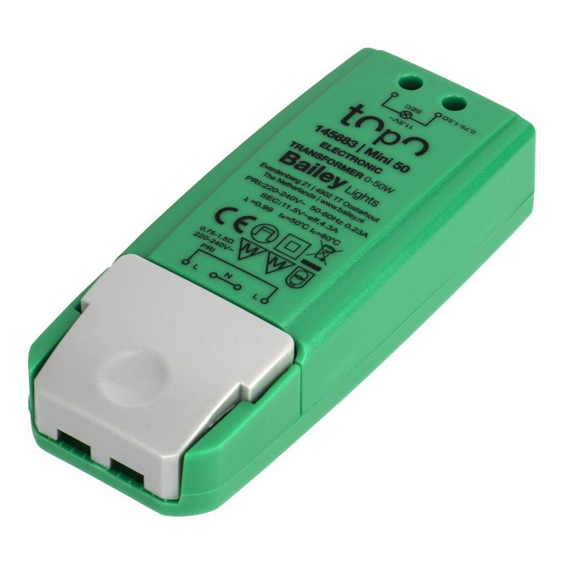 BAIL TOPO Mini elektr. Trafo 145683 230/12V AC 0-50W/LED 0-30W dimmbar BAIL TOPO Mini elektr. Trafo 145683 230/12V AC 0-50W/LED 0-30W dimmbar von Bailey Electric & Electronics
