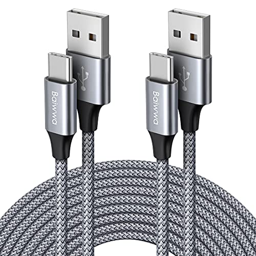 Baiwwa Lang USB C Kabel Schnellladung, [3m 2Stück] USB Typ C Ladekabel Kompatibel mit Samsung Galaxy S22 S21 S23 S20 S10 S9 Plus, A20e A40 A41 A50 A51 A52 A70 A71, M31 M30s M20,usw von Baiwwa