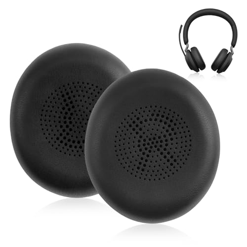 Ersatz Ohrpolster für Jabra Elite 45H / Jabra Evolve2 65 MS UC Kopfhörer Ersatzpolster Kopfhörer-Teile aus Memory-Schaum On-Ear Wireless Kopfhörer Polster Ohrpolster mit weichem Proteinleder, Schwarz Ersatz Ohrpolster für Jabra Elite 45H / Jabra Evolve2 65 MS UC Kopfhörer Ersatzpolster Kopfhörer-Teile aus Memory-Schaum On-Ear Wireless Kopfhörer Polster Ohrpolster mit weichem Proteinleder, Schwarz von BakeWhiz