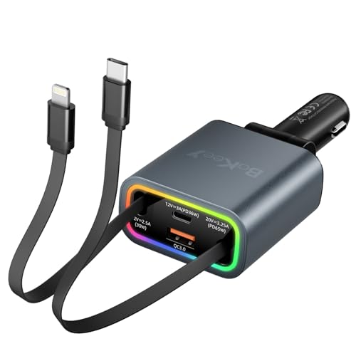 Bakeey Einziehbares Auto Ladegerät 4 in 1, 131W Zigarettenanzünder USB C, 180° Verstellbar, Schnellladegerät KFZ Ladegerät Ladekabel Auto Adapter Kompatibel mit iPhone 16 15 14 Galaxy S24 S23 Pixel Bakeey Einziehbares Auto Ladegerät 4 in 1, 131W Zigarettenanzünder USB C, 180° Verstellbar, Schnellladegerät KFZ Ladegerät Ladekabel Auto Adapter Kompatibel mit iPhone 16 15 14 Galaxy S24 S23 Pixel von Bakeey