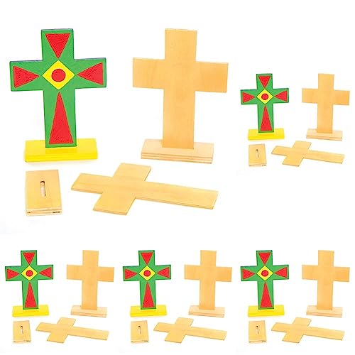 Baker Ross AC638 Kreuze zum Aufstellen aus Holz Bemalen und Verzieren zu Ostern – Kreatives Bastelset für Kinder/Erwachsene (4 Stück), Pack de 4 (Packung mit 5) von Baker Ross
