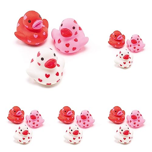 Baker Ross AF217 Mini-Herz, schwimmende Gummienten (6 Stück), perfekter Partygeschenk-Taschenfüller für Kinder, sortiert, ca. 1,4 Zoll (Packung mit 5) von Baker Ross