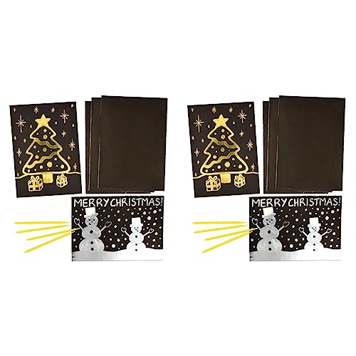 Baker Ross AF724 Gold- und Silberbögen für Kinder, Weihnachts-Kratzpapier, Kunst und Handwerk, Schwarz, 8 Stück (Packung mit 2) von Baker Ross