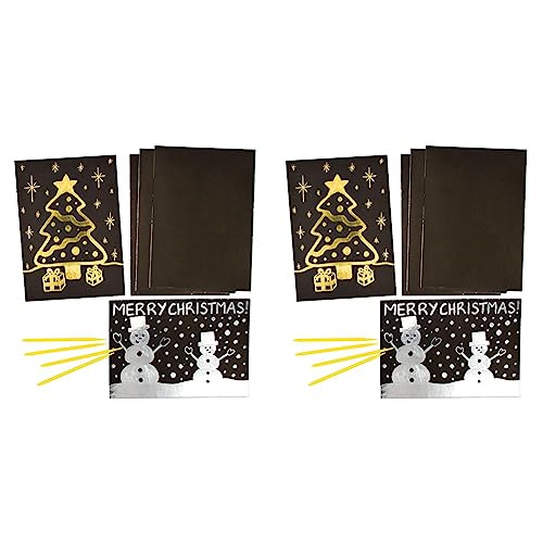 Baker Ross AF724 Gold- und Silberbögen für Kinder, Weihnachts-Kratzpapier, Kunst und Handwerk, Schwarz, 8 Stück (Packung mit 2) von Baker Ross