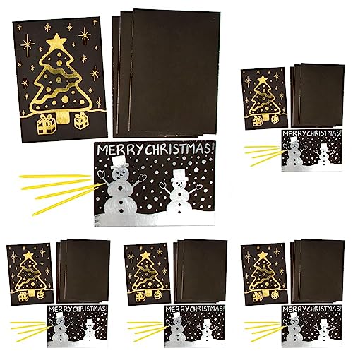 Baker Ross AF724 Gold- und Silberbögen für Kinder, Weihnachts-Kratzpapier, Kunst und Handwerk, Schwarz, 8 Stück (Packung mit 5) von Baker Ross