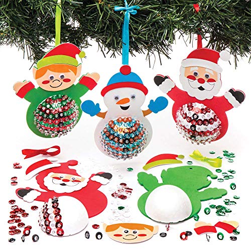 Baker Ross AR759 Pailletten-Dekorationssets, Weihnachtsfiguren, 3 Stück, sortiert von Baker Ross