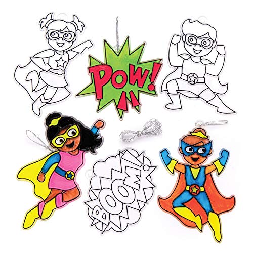 Baker Ross AW551 Star Hero Sonnenfänger, perfekt für Kinder zum Dekorieren und Aufkleben, ideal für Zuhause, Schule, Bastelprojekte und mehr, verschiedene Farben, a_NA von Baker Ross
