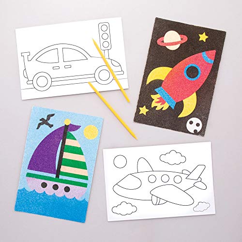 Baker Ross AW711 Sandbilder Transportfahrzeuge, für Kinder zum Dekorieren und Ausstellen, 8 Stück, Mittel Baker Ross AW711 Sandbilder Transportfahrzeuge, für Kinder zum Dekorieren und Ausstellen, 8 Stück, Mittel von Baker Ross