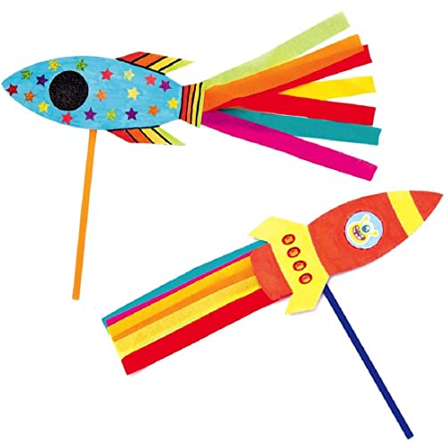 Baker Ross AX180 Rocket Wand Kits - Rohlinge aus Karton, Raketen, für Kinder zum Gestalten und Dekorieren, ideal für Schularbeiten, Heimaktivitäten und Bastelgruppenprojekte Baker Ross AX180 Rocket Wand Kits - Rohlinge aus Karton, Raketen, für Kinder zum Gestalten und Dekorieren, ideal für Schularbeiten, Heimaktivitäten und Bastelgruppenprojekte von Baker Ross