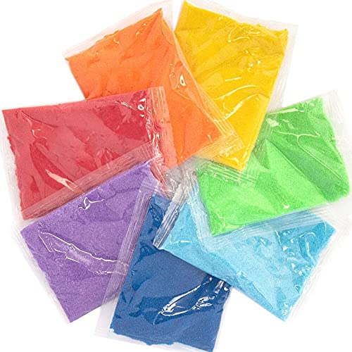 Baker Ross AX960 Bastelsand in Regenbogen Farben - 7er Pack, Beutel mit Sand, Dekosand für Kinder zum Basteln und Dekorieren, Regenbogenfarben Baker Ross AX960 Bastelsand in Regenbogen Farben - 7er Pack, Beutel mit Sand, Dekosand für Kinder zum Basteln und Dekorieren, Regenbogenfarben von Baker Ross