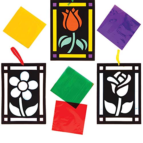 Baker Ross Blumen-Buntglas-Dekorationen, Packung mit 6 Stück, Osterbasteln, Basteln für Kinder (AT389) von Baker Ross