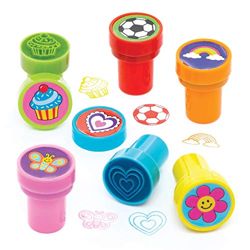 Baker Ross Bunte selbstfärbende Stempel (10 Stück) – perfekt für Kinder zum Basteln und Gestalten von Baker Ross