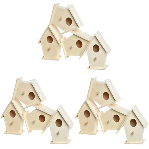 Baker Ross EC1235 Mini Holz, Vogelhäuser zum Bemalen und Dekorieren für Kinder Kunst und Handwerk oder Gartenprojekte (4 Stück), Sortiert, Mittel (Packung mit 3) von Baker Ross