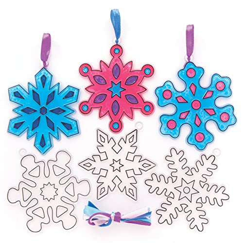 Baker Ross FC275 Schneeflocke Sonnenfänger Bastelset - 10er Pack, Buntglaseffekt für Kinder zum Bemalen, Basteln und Aufhängen, Weihnachtsbastel Ideen, Weihnachtsdeko zum Basteln Baker Ross FC275 Schneeflocke Sonnenfänger Bastelset - 10er Pack, Buntglaseffekt für Kinder zum Bemalen, Basteln und Aufhängen, Weihnachtsbastel Ideen, Weihnachtsdeko zum Basteln von Baker Ross