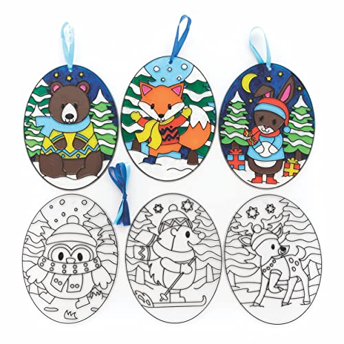 Baker Ross FC289 Winter Waldtiere Sonnenfänger Bastelset - 6er Pack, Buntglaseffekt für Kinder zum Bemalen, Basteln und Aufhängen, Weihnachtsbastel Ideen, Weihnachtsdeko zum Basteln Baker Ross FC289 Winter Waldtiere Sonnenfänger Bastelset - 6er Pack, Buntglaseffekt für Kinder zum Bemalen, Basteln und Aufhängen, Weihnachtsbastel Ideen, Weihnachtsdeko zum Basteln von Baker Ross