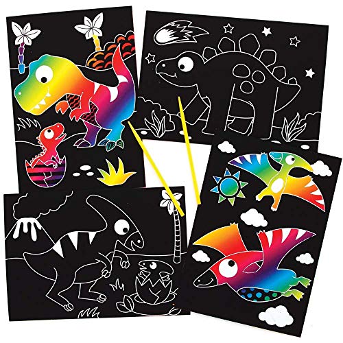 Baker Ross FE110 Dinosaurier Kratzbilder für Kinder - 8er Pack, Gravierkunst Bastelset für Kinder, Mittel Baker Ross FE110 Dinosaurier Kratzbilder für Kinder - 8er Pack, Gravierkunst Bastelset für Kinder, Mittel von Baker Ross