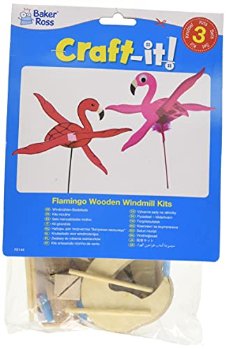 Baker Ross FE144 Flamingo-Windmühlen-Sets aus Holz, 3 Stück, für Kinder-Kunst- und Bastelprojekte, Holzhandwerk für Kinder zum Dekorieren, Personalisieren und Ausstellen Baker Ross FE144 Flamingo-Windmühlen-Sets aus Holz, 3 Stück, für Kinder-Kunst- und Bastelprojekte, Holzhandwerk für Kinder zum Dekorieren, Personalisieren und Ausstellen von Baker Ross