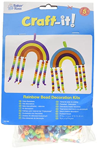 Baker Ross FE186 Regenbogenperlen-Bastelset, 5 Stück, kreative Kunst- und Bastelaktivitäten für Kinder zum Basteln und Dekorieren von Baker Ross