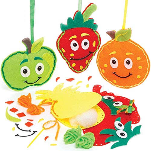 Baker Ross FE477 Obst-Näh-Dekorationssets – 4 Stück, Nähset für Kinder, kreative Aktivitäten für Kinder, ideales Kunst- und Bastelprojekt Baker Ross FE477 Obst-Näh-Dekorationssets – 4 Stück, Nähset für Kinder, kreative Aktivitäten für Kinder, ideales Kunst- und Bastelprojekt von Baker Ross
