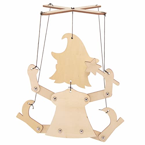 Baker Ross FE686 Hexen Handpuppen aus Holz - 3er Pack, Bastel deine eigenen Holzpuppen, Holzbastelset für Kinder zum Zusammenbauen und Dekorieren von Baker Ross