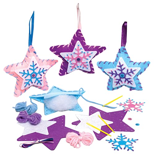 Baker Ross FE787 Stern Nähset für Kinder - 3er Pack, Bastelset zum Nähen, Weihnachtsbastelsets, Bastelideen für Weihnachten, Weihnachtsgeschenke Baker Ross FE787 Stern Nähset für Kinder - 3er Pack, Bastelset zum Nähen, Weihnachtsbastelsets, Bastelideen für Weihnachten, Weihnachtsgeschenke von Baker Ross