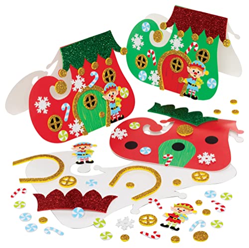 Baker Ross FE968 Weihnachtself Grußkarten - 6er Pack, Kartenrohlinge für die Kartenherstellung, Gestalte deine eigenen Weihnachtskarten, Ideal für Kinder-Kunst- und Bastelprojekte von Baker Ross