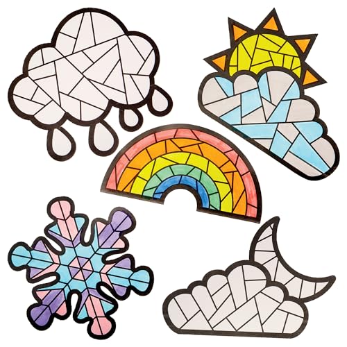 Baker Ross FN003 Wetter-Ausmaldekorationen - Packung mit 20, Ausmal- und Bastelarbeiten für Kinder von Baker Ross