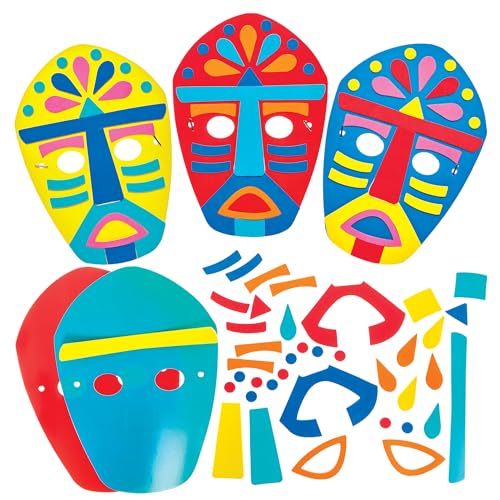 Baker Ross FN013 Tribal-Masken-Sets – 8er-Pack, Kunst- und Bastelsets, Lernmaterialien Baker Ross FN013 Tribal-Masken-Sets – 8er-Pack, Kunst- und Bastelsets, Lernmaterialien von Baker Ross