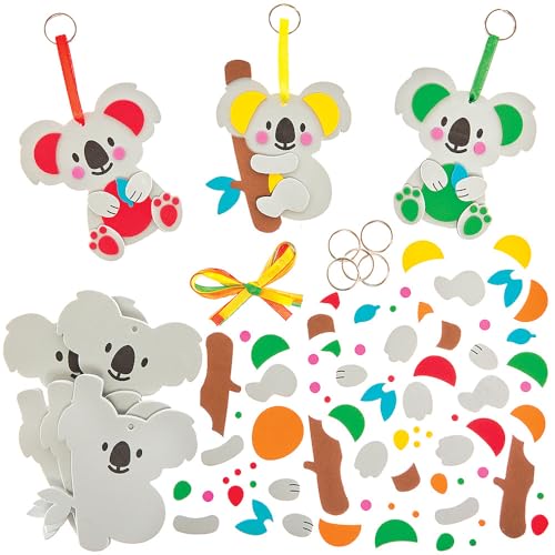 Baker Ross FN026 Koala Mix & Match Schlüsselanhänger-Sets – 8er-Pack, Schlüsselanhänger-Bastelsets für Kinder von Baker Ross