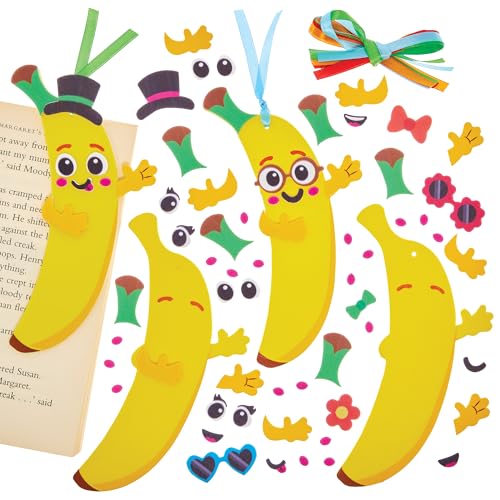 Baker Ross FN174 Banane Mix & Match Lesezeichen-Sets – 8er-Pack Lesezeichen zum Welttag des Buches für Kinder von Baker Ross