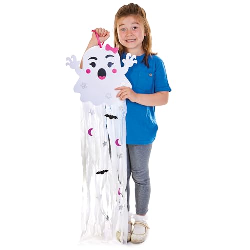 Baker Ross FN293 Riesiger Geist Streamer Hängende Dekoration Kits - 4er-Pack, Halloween Kunst und Handwerk für Kinder, Halloween Dekorationen von Baker Ross