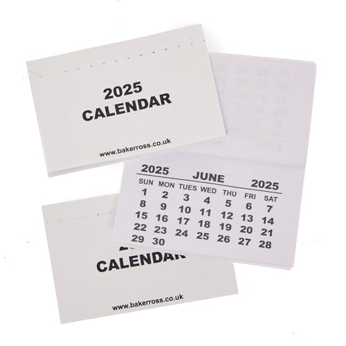 Baker Ross FN312 Kalenderblätter 2025-20er-Pack, Bastelzubehör für Kinder zum Selbermachen von Kalendern von Baker Ross