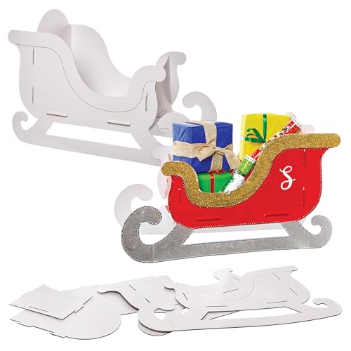 Baker Ross FN323 Baue deinen eigenen riesigen Weihnachtsschlitten - Weihnachtsbasteleien für Kinder, Weihnachtsdekorationen von Baker Ross