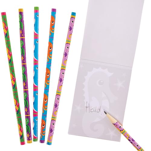 Baker Ross FX681 Sealife Bleistifte – Packung mit 15 Bleistiften, Mitgebselfüller und Geschenke für Kinder, Zeichen- und Schreibstifte von Baker Ross