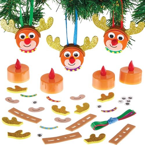 Baker Ross FX803 Rentier LED-Teelicht-Deko-Sets - Packung mit 4, Lichterketten für Weihnachtsdekorationen und Kunsthandwerk Baker Ross FX803 Rentier LED-Teelicht-Deko-Sets - Packung mit 4, Lichterketten für Weihnachtsdekorationen und Kunsthandwerk von Baker Ross