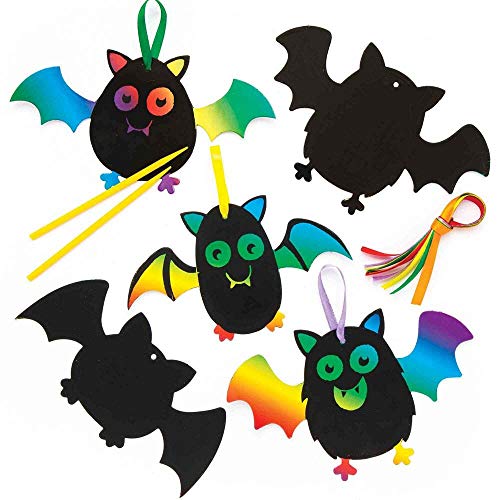 Baker Ross Fledermaus zum Kratzen, Dekorationen für Kinder, Halloween, 10 Stück, sortiert, AR627, Fledermaus von Baker Ross