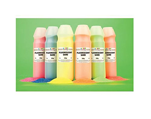 Baker Ross Fluoreszierende Sandfarbe für Kinder, Kunsthandwerk und Textur, 6 x 350 g von Baker Ross