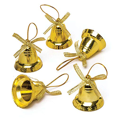 Baker Ross Goldfarbene Glocken für Kinder – für weihnachtliche Bastelarbeiten und Dekorationen (20 Stück) von Baker Ross