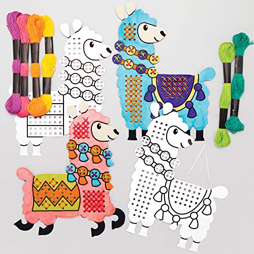 Baker Ross Kreuzstich-Set, Motiv: Niedliches Llama, AT510, 5 Stück, Sticksets für Anfänger, ideal für Kunst- und Bastelprojekte für Kinder von Baker Ross