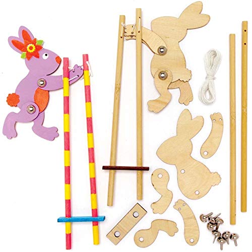 Baker Ross Osterhasen-Akrobaten aus Holz, 3 Stück, Osterbasteln für Kinder (AX751) von Baker Ross