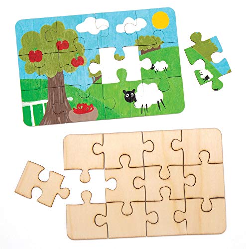 Baker Ross Puzzles aus Holz (8 Stück) – Blanko-Puzzleteile für Kinder zum Verzieren von Baker Ross