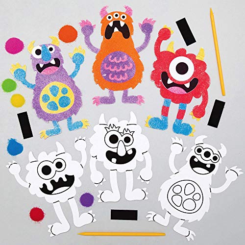 Baker Ross Sandkunst mit Halloween-Monstern, Magnete, 6er-Packung, für Kinder zum Verzieren und Präsentieren, ideal für Kinder-Kunst- und Bastelprojekte, AX246 von Baker Ross