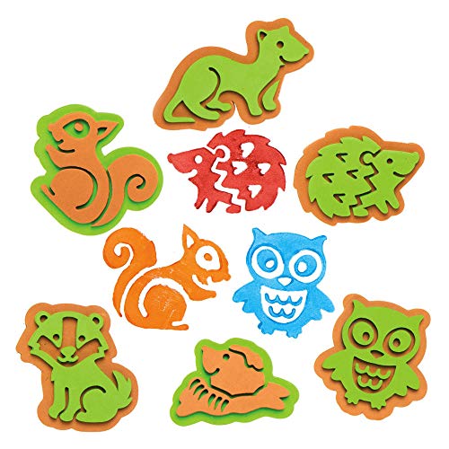 Baker Ross Schaumstoff-Stempel AX198, Waldtiere, Stempel-Set für Kinder, ideal für Kunst- und Bastelprojekte, 10 Stück Baker Ross Schaumstoff-Stempel AX198, Waldtiere, Stempel-Set für Kinder, ideal für Kunst- und Bastelprojekte, 10 Stück von Baker Ross