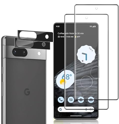 Baker 2+2 für Google Pixel 7 Panzerschutzglas Schutzfolie, 2 Stück Schutzglas, 2 Stück Kameraschutz [9H Härte] [Anti-Kratzen] [Blasenfreie] [Fingerabdruck-ID Unterstützen] von Baker