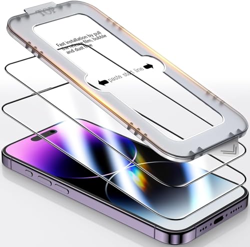 Baker [2 Stück] Panzerglas Schutzfolie für iPhone 15 Pro [Automatische Staubentfernung], mit Anbringhilfe, Schutzfolie Displayschutzfolie Schutzglas von Baker