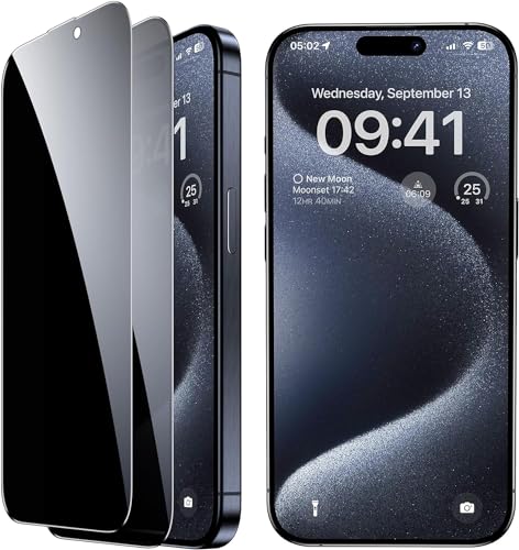 Baker Full Screen für iPhone 16 Pro Sichtschutz, 2 Stück Sichtschutzfolie Panzerfolie Privacy Schutzglas Schutzfolie von Baker