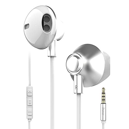 Baker Kopfhörer mit Kabel, HiFi-Kopfhörer Ohrhörer mit Mikrofon Stereo Earphones Headphones 3.5mm Kopfhörer für Huawei Phone 5 6 Samsung Sony Xiaomi (Weiß) von Baker