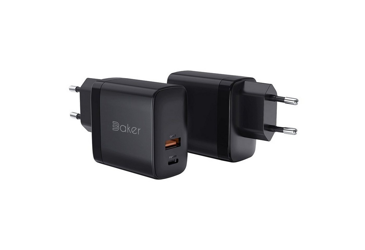 Baker M36PQ USB-Ladegerät (6000 mA, USB-C Ladegerät, 2 USB Schnell Ladegerät 36W USB C 18W + QC3.0 18W, Schnellladung) von Baker