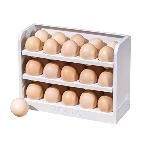 Kühlschrank Eierbehälter Eier 3 Etagen Ei Box Aufbewahrungsbox Wende-Eier-Aufbewahrungsbox Schubladentyp Eierbehälter Wiederverwendbare Stapelbare Eierkorb Eierhalter für Zuhause küche picknick von Bakermiche