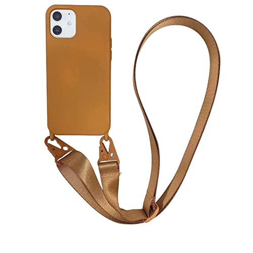 Bakicey Handykette Hülle für iPhone 11, Necklace Handyhülle Liquid Silikon Cover mit Kordel Schultergurt zum Umhängen Schutzhülle mit Stylische Band Case für iPhone 11, Brown von Bakicey